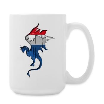 Drapeau des Pays-Bas - Pays-Bas - Silhouette de - Grande tasse 440 ml - blanc - Droite