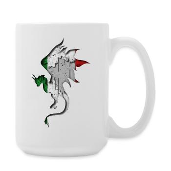 Flag of Italy - Italy - Dragon Silhouette - Large Mug 440 ml - white - Right