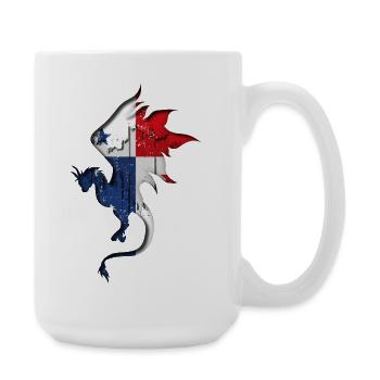Panama Flagge - Drachen Silhouette - Große Tasse 440 ml - Weiß - Rechts