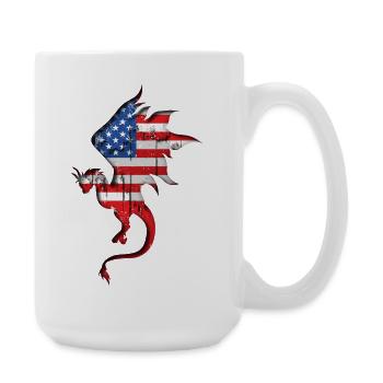 Flag of the United States - USA - Dragon - Large Mug 440 ml - white - Right