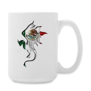 Flag of Mexico - Mexico - Dragon Silhouette - Large Mug 440 ml - white - Right