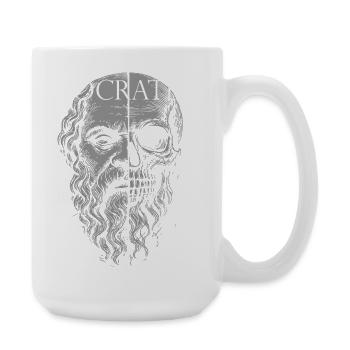 Socrates Half-Skull Portrait Design - Large Mug 440 ml - white - Right