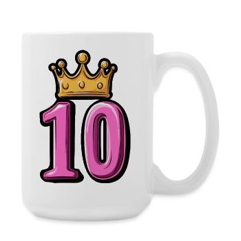 10 Number Crown - Large Mug 440 ml - white - Right