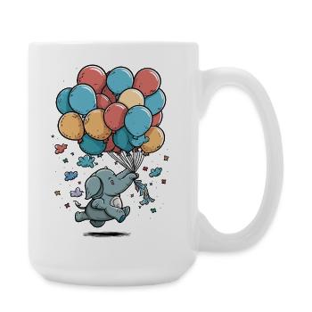 Ballon Elefant Fantasie - Große Tasse 440 ml - Weiß - Rechts
