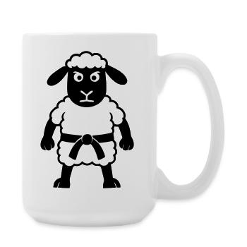 Karate Sheep - Large Mug 440 ml - white - Right