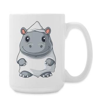Hippopotamus Halloween Ghost - Large Mug 440 ml - white - Right