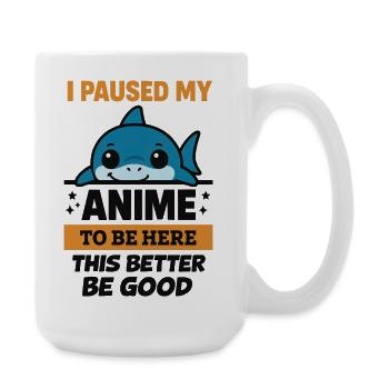 I Paused Anime – Blahaj - Large Mug 440 ml - white - Right