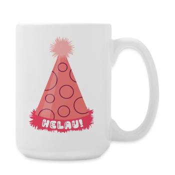 Helau Karneval Hut Partyhut Fasching - Große Tasse 440 ml - Weiß - Rechts