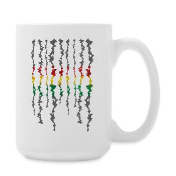 Rasta Ribbon Grayscale Stripes - Large Mug 440 ml - white - Right