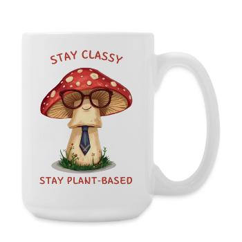 Stay Classy – Nostalgic Mushroom Design - Große Tasse 440 ml - Weiß - Rechts