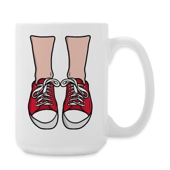 Illustration de pieds de baskets rouges - Grande tasse 440 ml - blanc - Droite