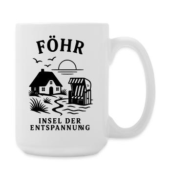 Föhr Insel der Entspannung Nordsee - Große Tasse 440 ml - Weiß - Rechts