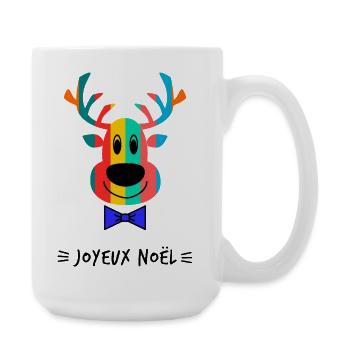 NOËL. MERRY CHRISTMAS. SAPIN. BONNE ANNEE - Grande tasse 440 ml - blanc - Droite