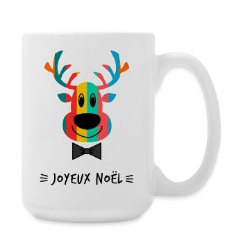 NOËL. MERRY CHRISTMAS. SAPIN. BONNE ANNEE - Grande tasse 440 ml - blanc - Droite