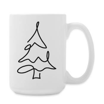 Christmas Tree Sketch – Christmas Motif - Large Mug 440 ml - white - Right