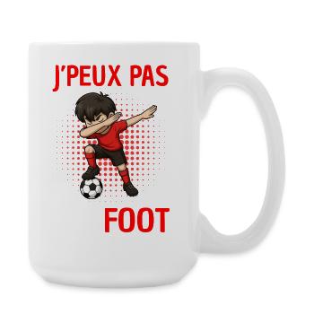 I can't I have football – Humorous football T-shirt - Large Mug 440 ml - white - Right