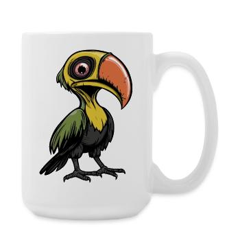 Toucan Bird Halloween Comic Funny - Large Mug 440 ml - white - Right