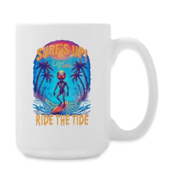 Surfeur extraterrestre - Grande tasse 440 ml - blanc - Droite