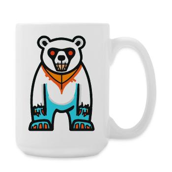 Eisbär Halloween Zombie - Große Tasse 440 ml - Weiß - Rechts