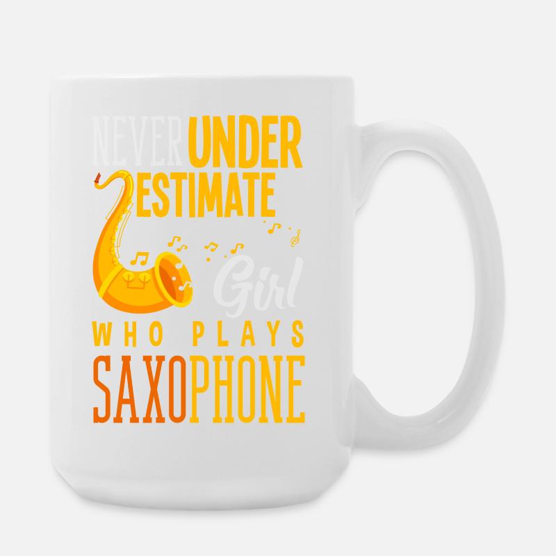 Saxofon - Große Tasse 440 ml - Weiß