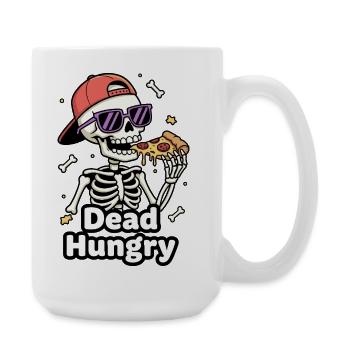 Pizza squelette affamé mort - Grande tasse 440 ml - blanc - Droite