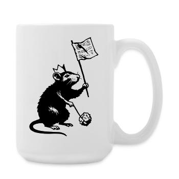 Rat with flag - Large Mug 440 ml - white - Right