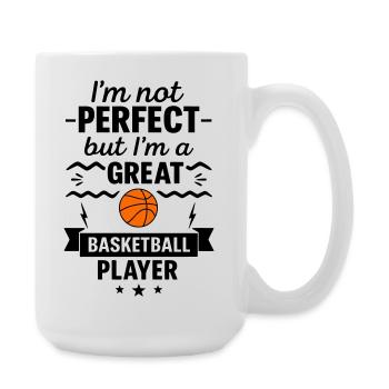 Nicht perfekt aber ein super Basketballer - Große Tasse 440 ml - Weiß - Rechts