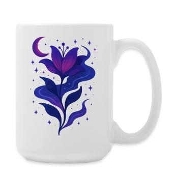 Midnight Bloom Galaxy Flower - Large Mug 440 ml - white - Right