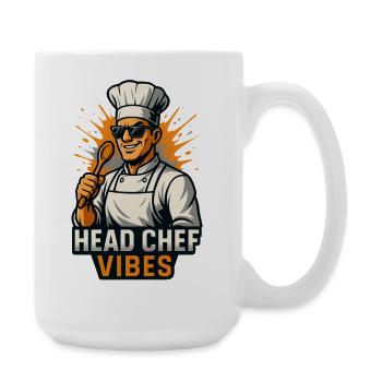 Head Chef Vibes – Chemise de chef cool - Grande tasse 440 ml - blanc - Droite