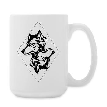 Tête de loup - Grande tasse 440 ml - blanc - Droite