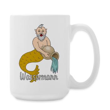 Sternzeichen Wassermann mit einem Krug - Große Tasse 440 ml - Weiß - Rechts