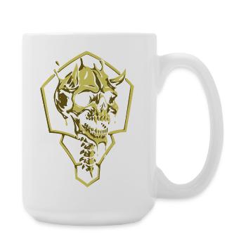 Crâne géométrique doré - Grande tasse 440 ml - blanc - Droite