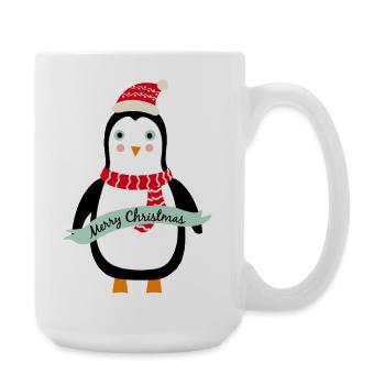 Mignon Pingouin de Noël Joyeux Noël - Grande tasse 440 ml - blanc - Droite