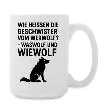 werwolf witziger spruch kinder grundschule - Große Tasse 440 ml - Weiß - Rechts