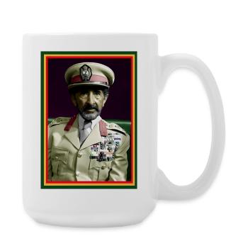 Haile Selassie I Jah Rastafari Rasta Reggae Roots - Große Tasse 440 ml - Weiß - Rechts