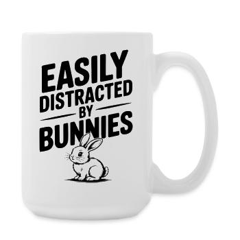 Facilement distraite par les lapins - Grande tasse 440 ml - blanc - Droite