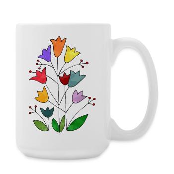 Fleur - Grande tasse 440 ml - blanc - Droite