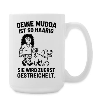 Ta maman sur la blague poilue - Grande tasse 440 ml - blanc - Droite
