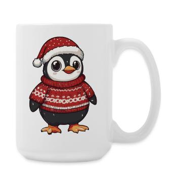 Pinguin Weihnachten Xmas - Große Tasse 440 ml - Weiß - Rechts