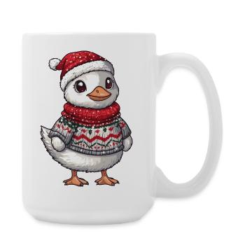 Gans Weihnachten Xmas - Große Tasse 440 ml - Weiß - Rechts