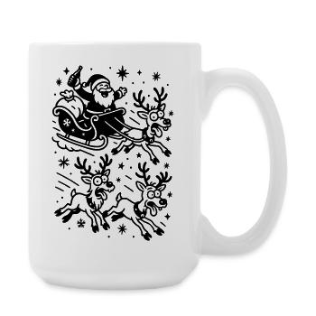 Crazy Drunk Santa Reindeers - Große Tasse 440 ml - Weiß - Rechts