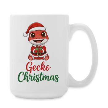 Gecko Christmas Santa Gift - Large Mug 440 ml - white - Right