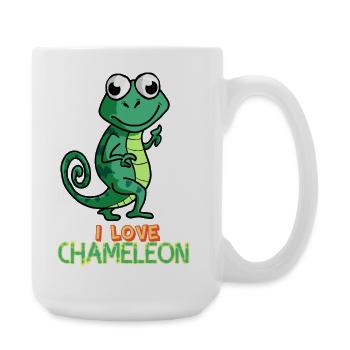 I Love Chameleon Cute Lizard Reptile Pet Animal  - Large Mug 440 ml - white - Right