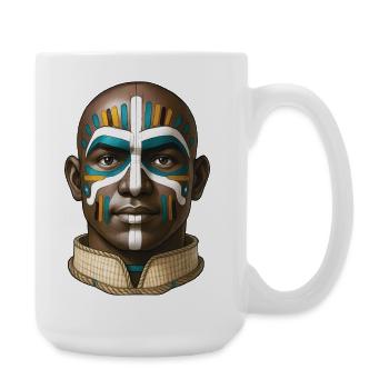 TRIBAL MAN - nice people - Large Mug 440 ml - white - Right