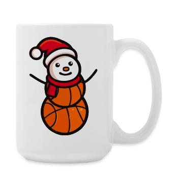 Basketball Schneemann Weihnachten Sport - Große Tasse 440 ml - Weiß - Rechts