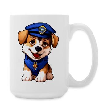 Policier canin - Grande tasse 440 ml - blanc - Droite
