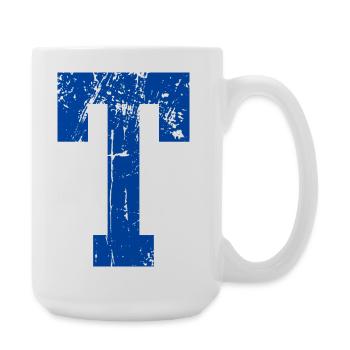 Letter t sport retro - Large Mug 440 ml - white - Right
