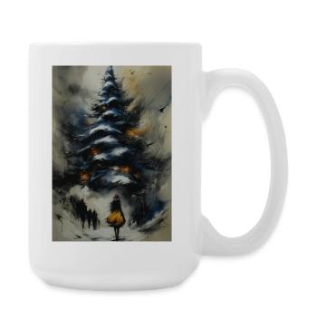 Winter path under the tree - Large Mug 440 ml - white - Right