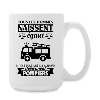 All men are born equal firefighters Firefighter - Large Mug 440 ml - white - Right