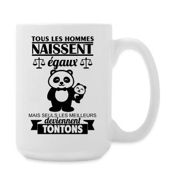 All men equal uncles uncle - Large Mug 440 ml - white - Right